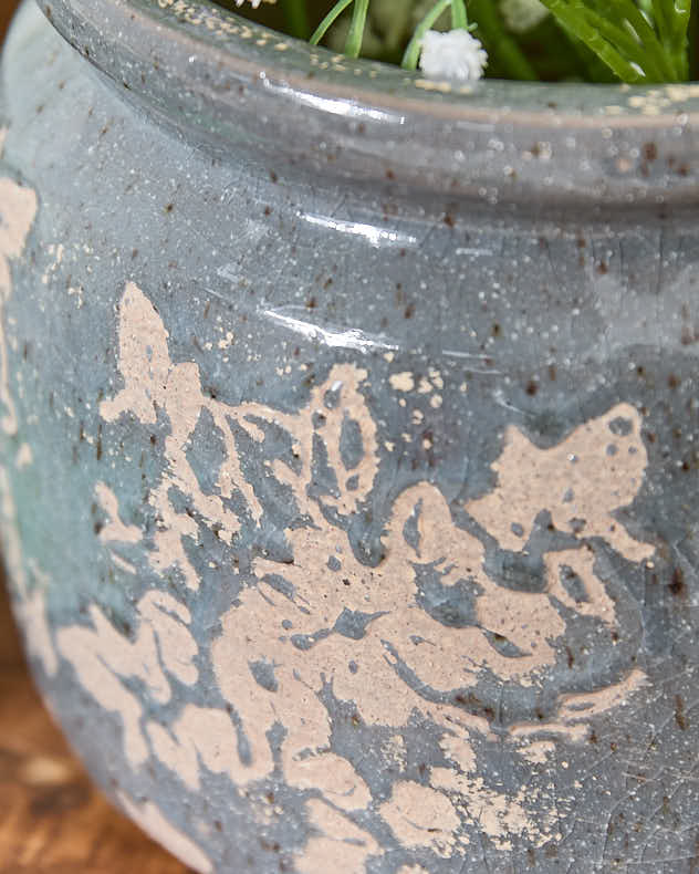 Soire Blue Floral Planter