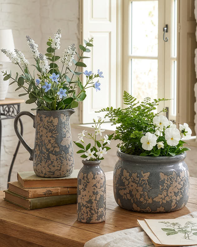 Plant Pot Blue Ceramic Vases - Soire Blue Ceramic Collection