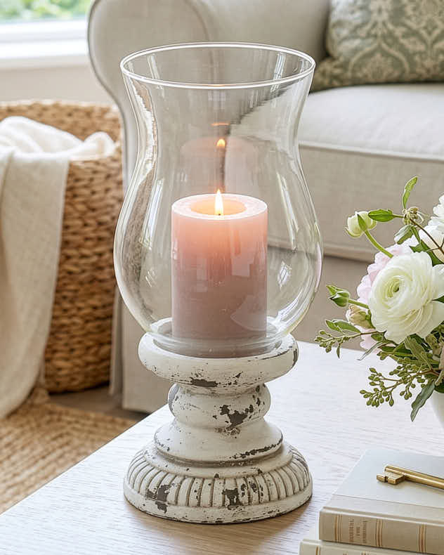 Antique Glass Candle Holder