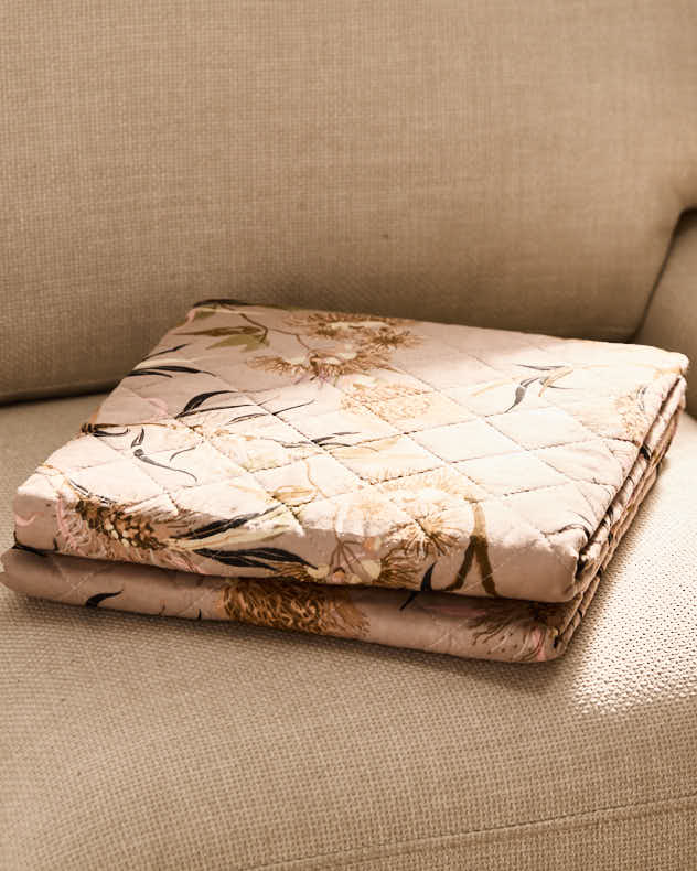 Tourmant Floral Quilted Throw