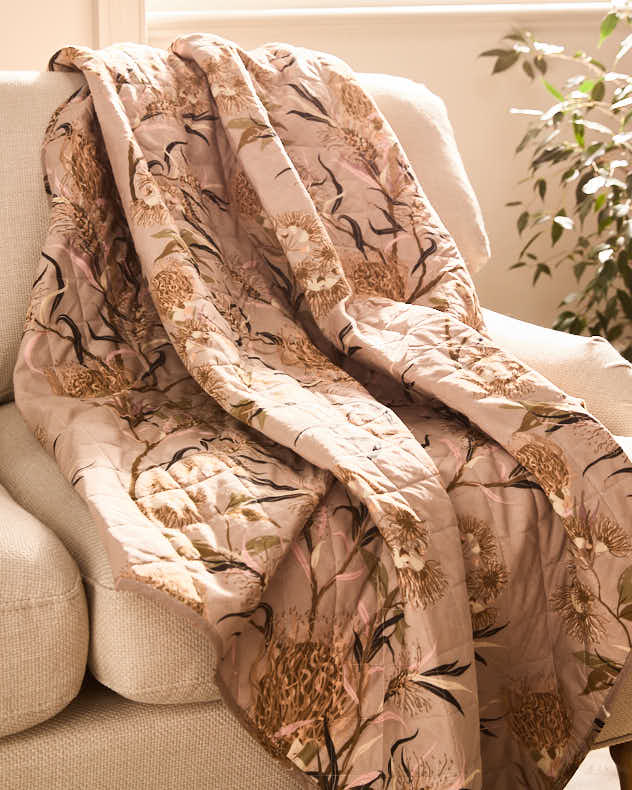 Throws - Tourmant Floral Quilted Throw