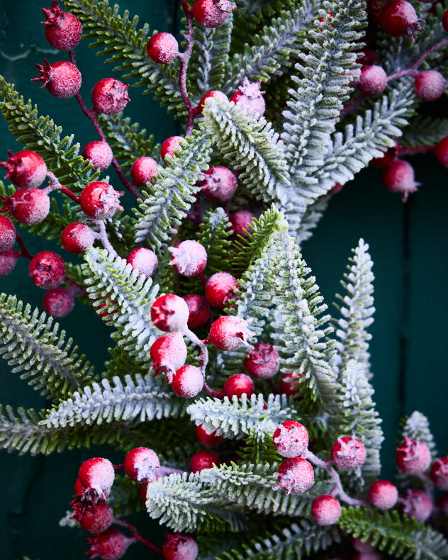 Couronne de forêt de conifères givrés