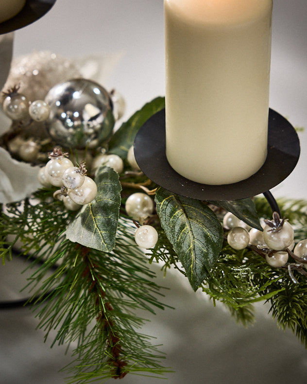 Moonlit Forest Triple Pillar Candle Holder Centrepiece