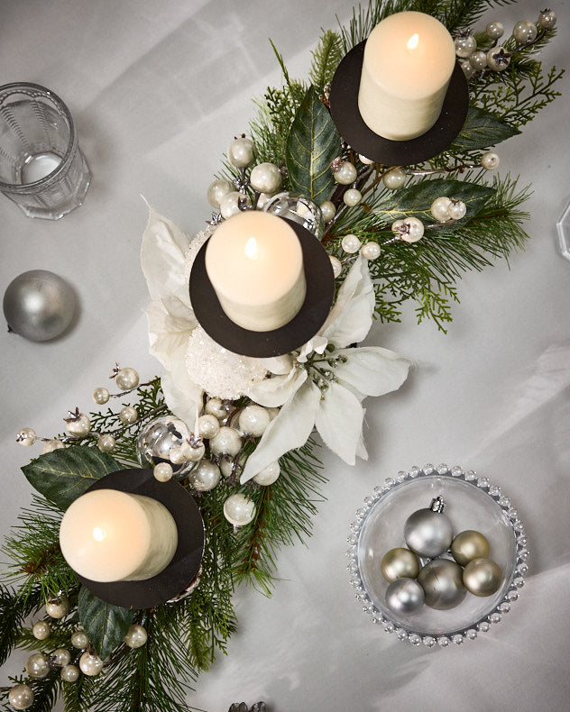 Moonlit Forest Triple Pillar Candle Holder Centrepiece