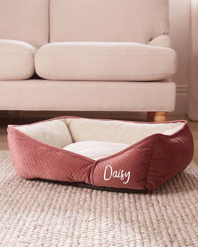 Personalised Clovelly Geometric Dog Bed