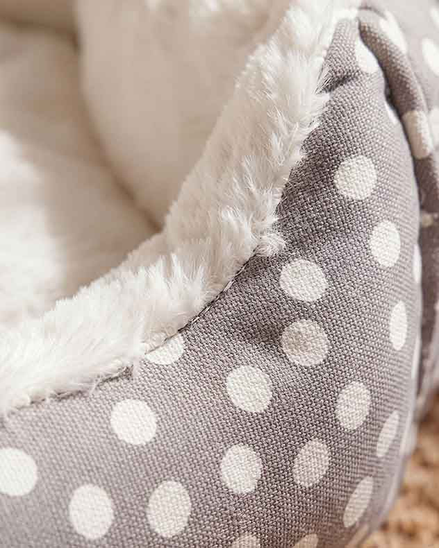 Grey Polka Dot Pet Bed