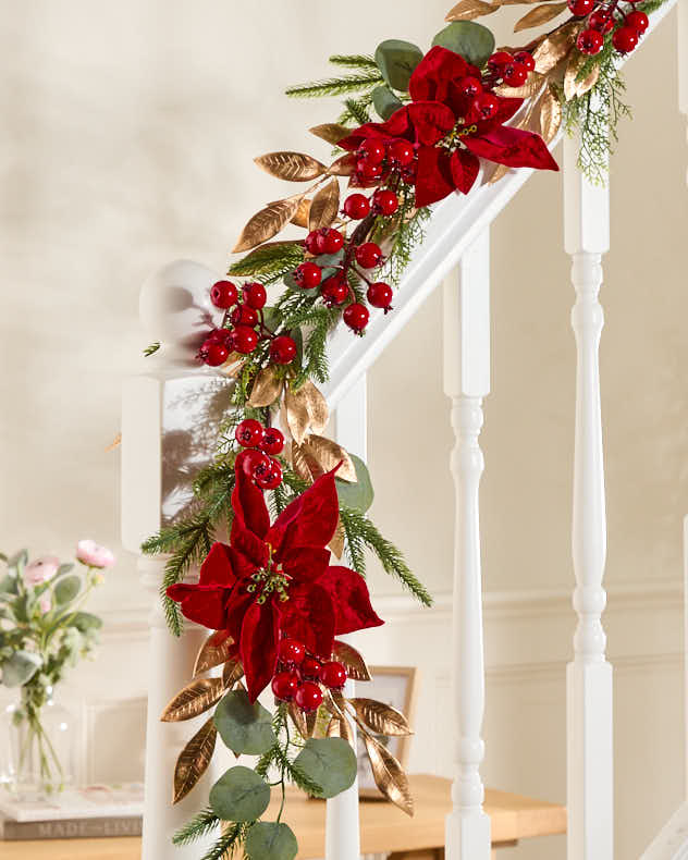 Poinsettia Heritage Garland - 150cm