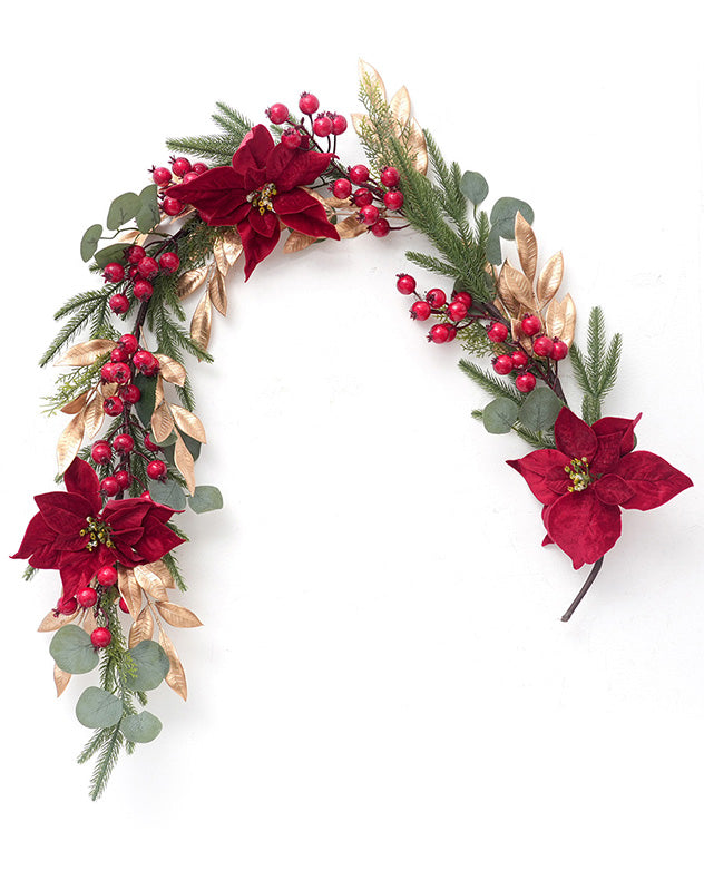 Poinsettia Heritage Garland - 150cm