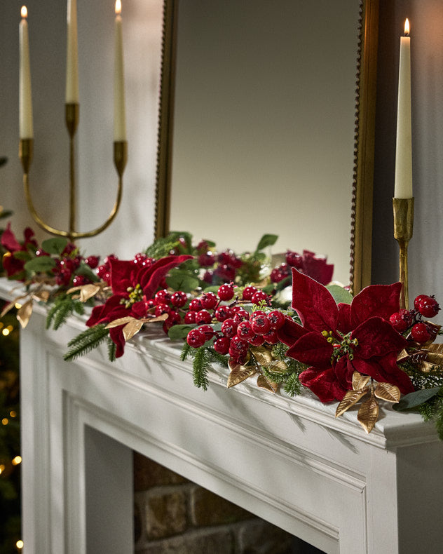 Poinsettia Heritage Garland - 150cm