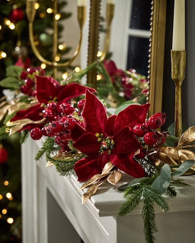 Poinsettia Heritage Garland - 150cm