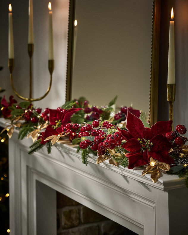 Poinsettia Heritage Garland - 150cm