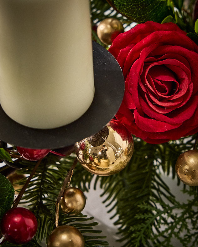 Candle Holders - Rosebrook Pine Triple Pillar Candle Holder