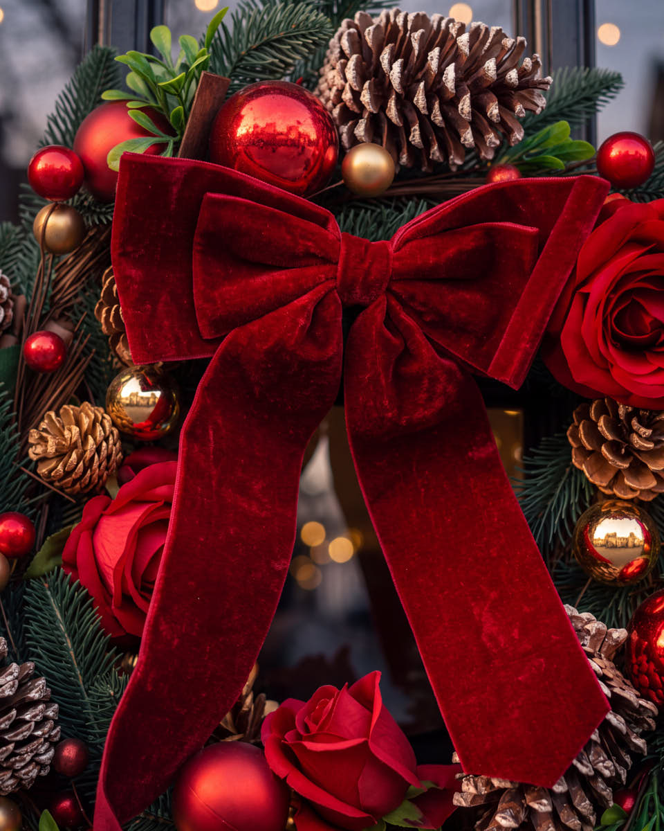 Brockham Rose Wreath and Bow