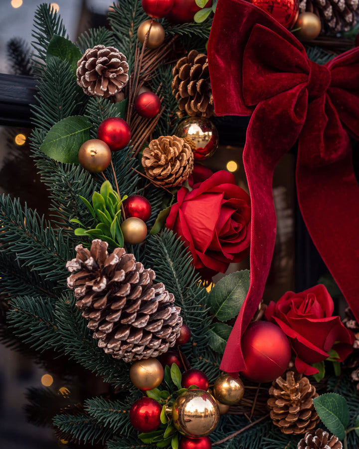 Brockham Rose Wreath and Bow