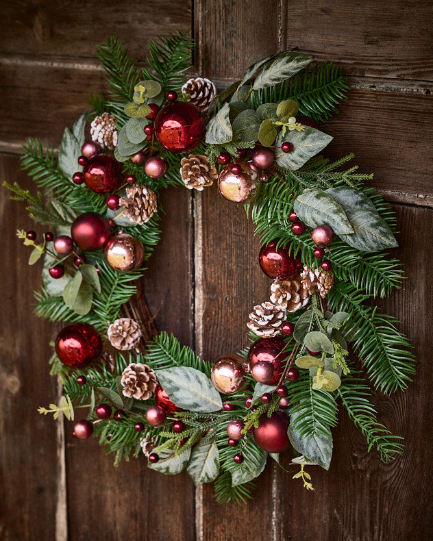 Waverley Red Bauble Wreath 52cm