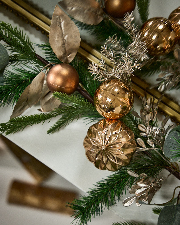Green & Brown & Gold & Silver Plastic Garlands - Alpine Festive Winter Garland