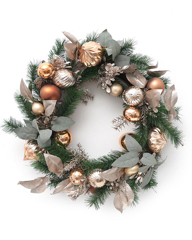 Personalised Metallic Bauble Wreath