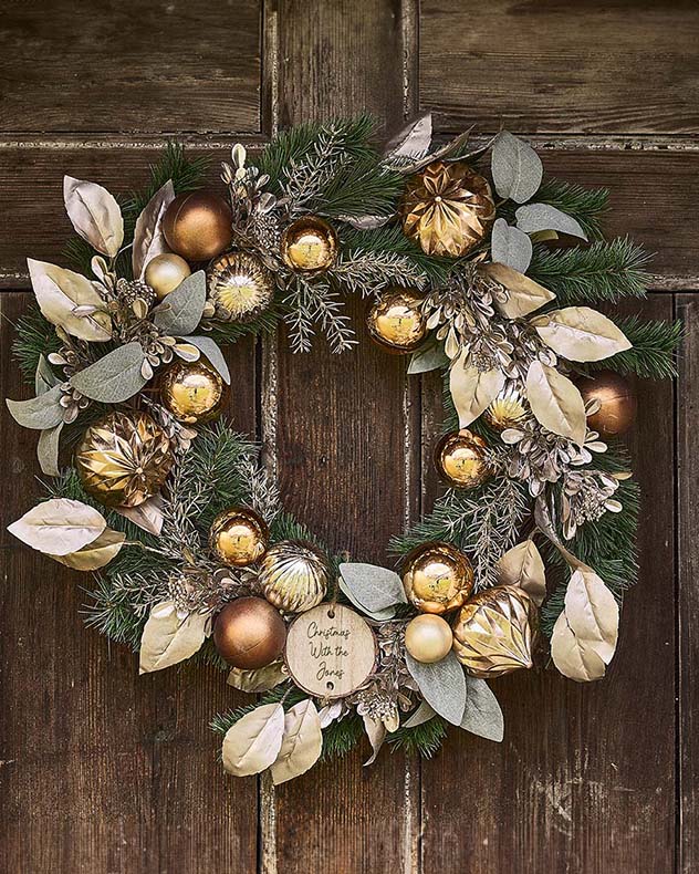 Personalised Metallic Bauble Wreath