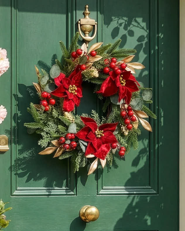 Wreaths - Poinsettia Heritage Wreath 55cm