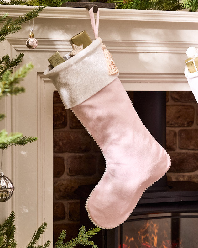 Velvet Pom Pom Stocking Collection - Dibor - Red Stockings