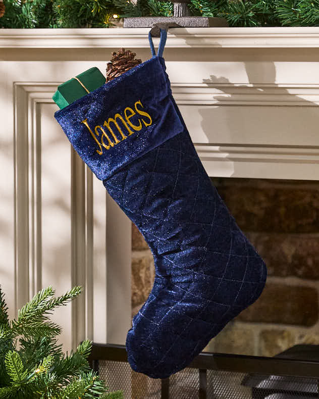 Personalised Quilted Velvet Stocking Collection - Dibor - Red Stockings