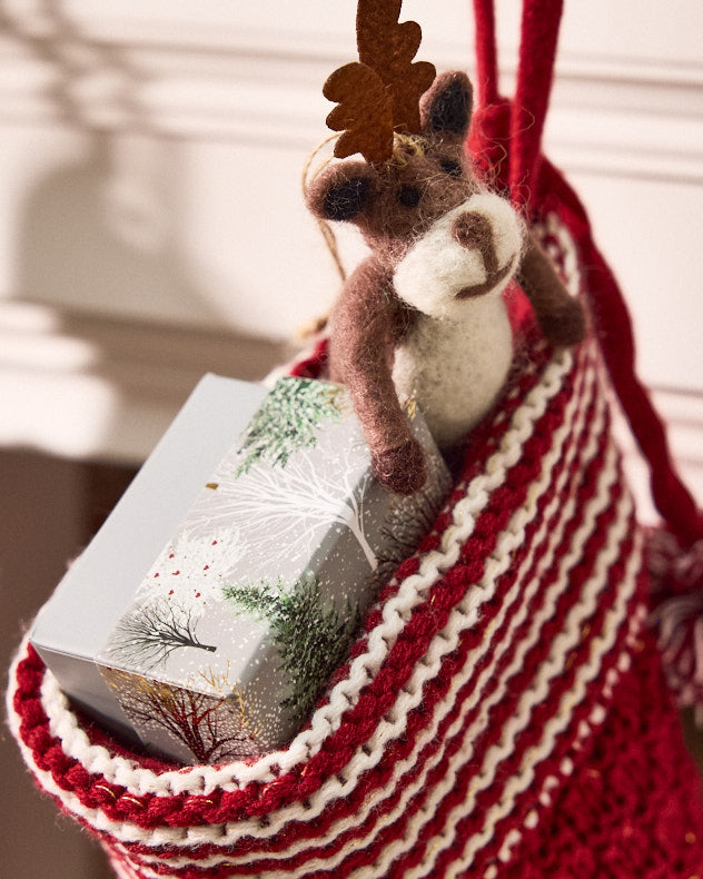 Red Chunky Knit Christmas Stocking