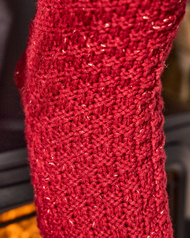 Red Chunky Knit Christmas Stocking