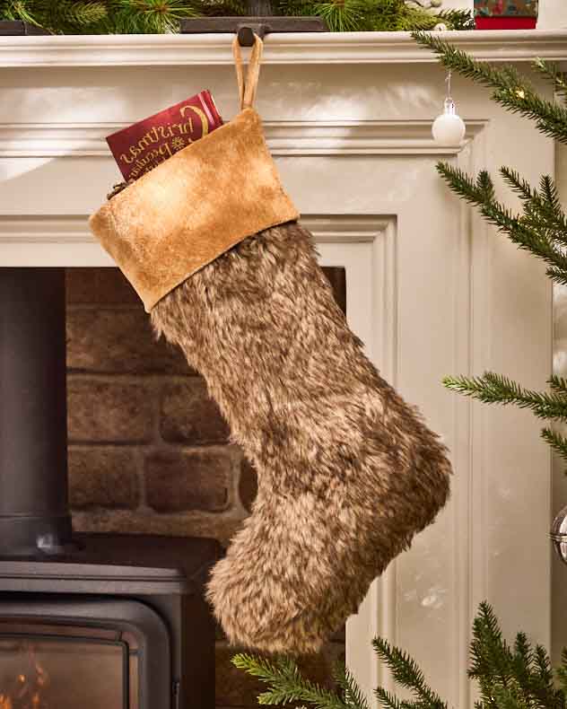 Beresford Faux Fur Stocking Collection - Dibor - Light Brown Stockings