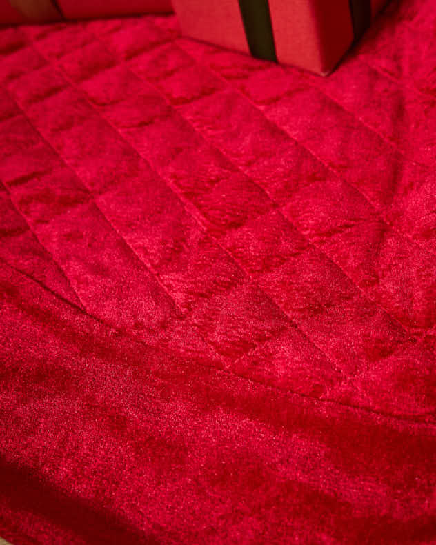 Tree Skirts - Red Velvet Quilted Tree Skirt