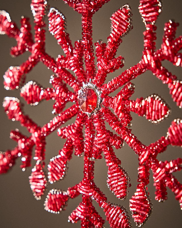 Tree Topper - Red Snowflake Tree Topper