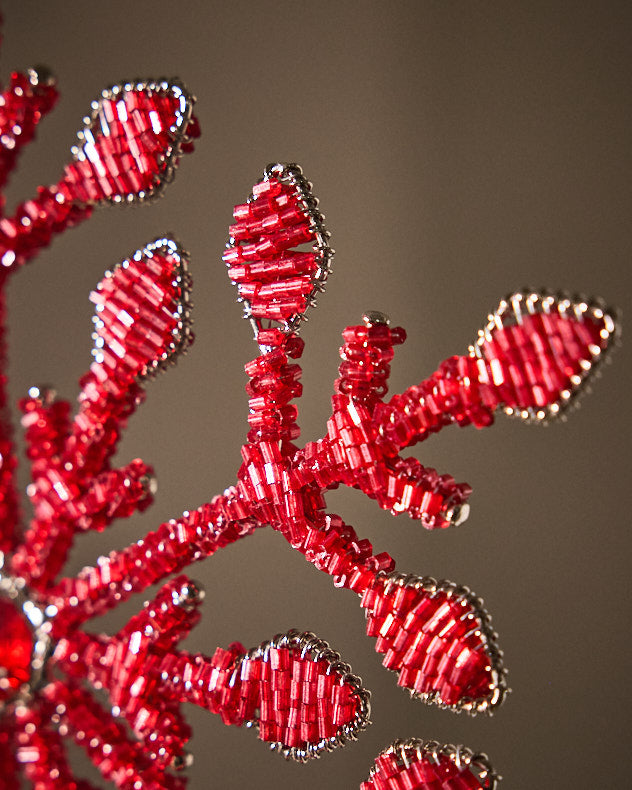 Tree Topper - Red Snowflake Tree Topper
