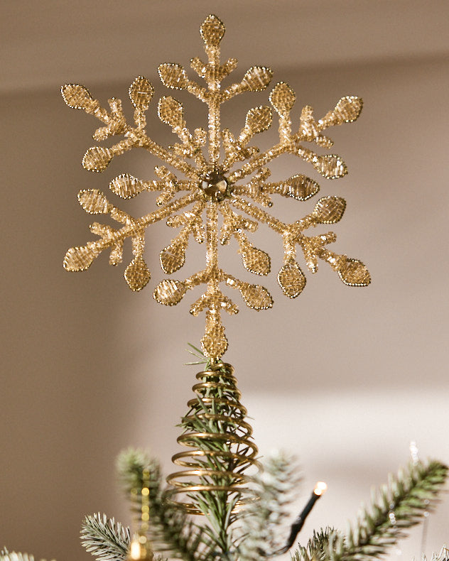 Tree Topper - Gold Snowflake Tree Topper
