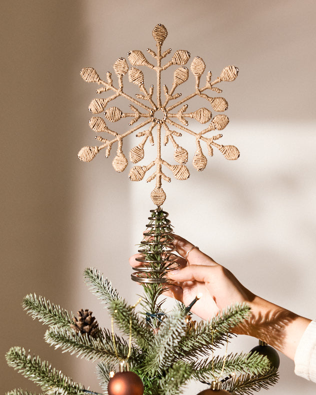 Tree Topper - Brown Jute Snowflake Tree Topper