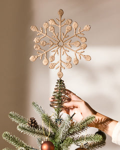 Tree Topper - Brown Jute Snowflake Tree Topper