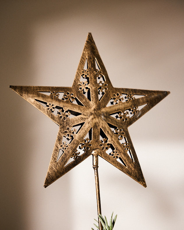 Cut Out Metal Star Tree Topper