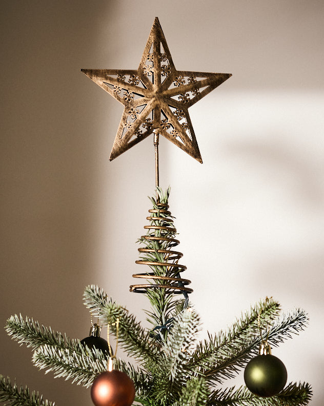 Tree Topper SKYTE® Christmas Led Lightup Tree Topper, Gold Glittered