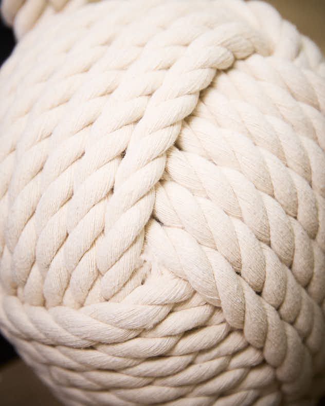 Butoir de porte en corde de jute crème