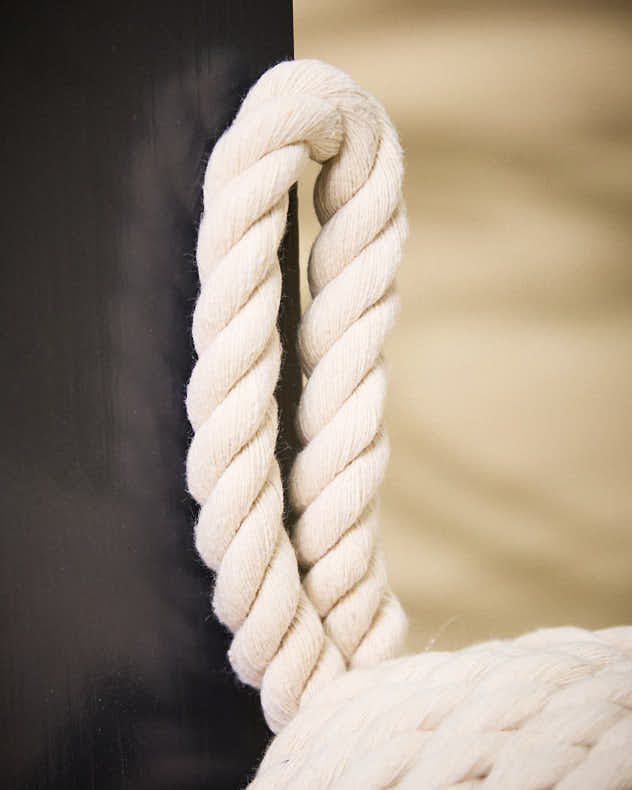 Butoir de porte en corde de jute crème