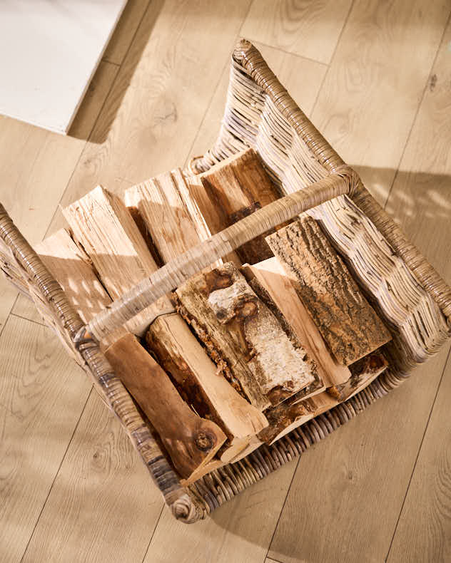 Fire Log Baskets - Rattan Log Cradle Basket