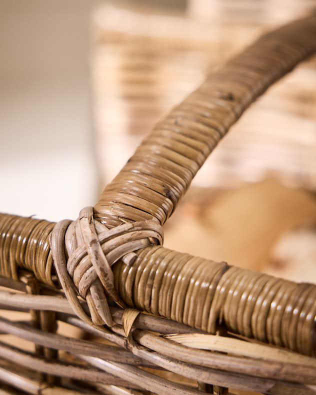 Rattan Log Cradle Basket