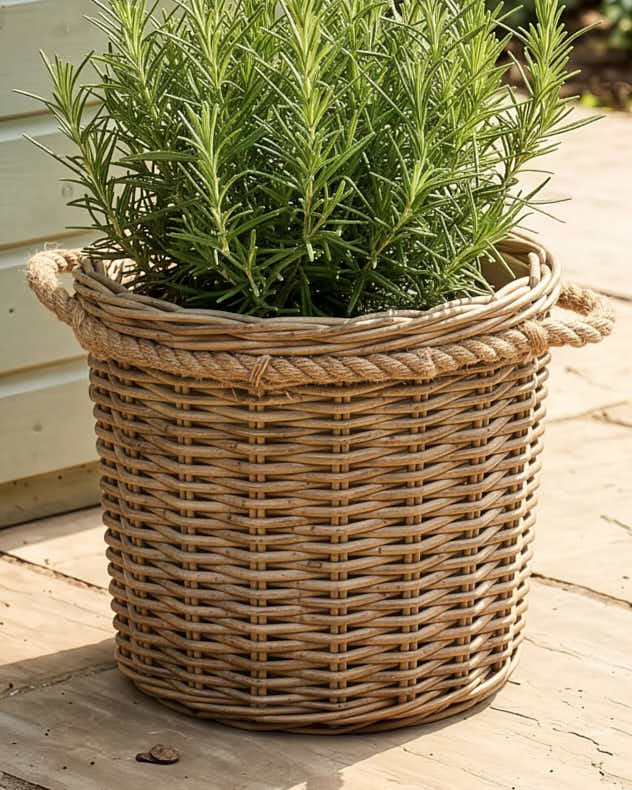 Wicker and Rope Basket Planters