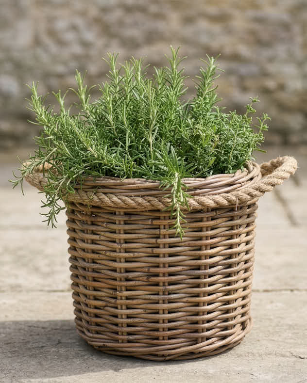 Wicker and Rope Basket Planters