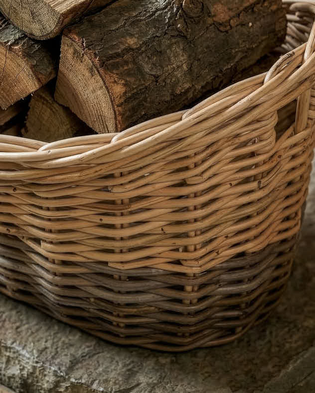 Fire Log Baskets - Wicker Boat Kindling Basket