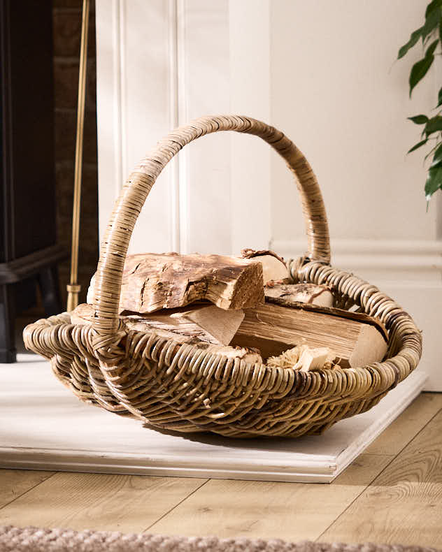 Fire Log Baskets - Rutana Log Carrier with Handle