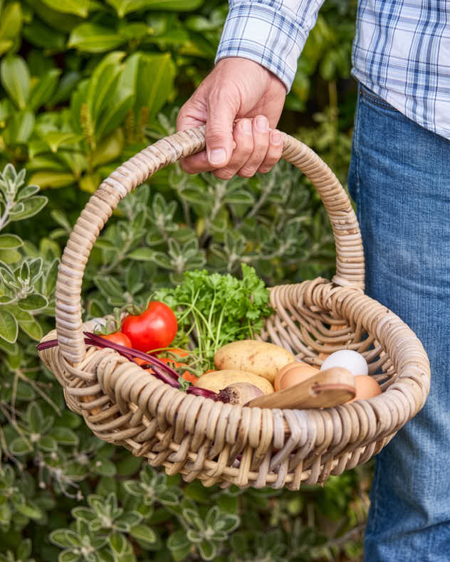 Round Wicker Harvest Trug