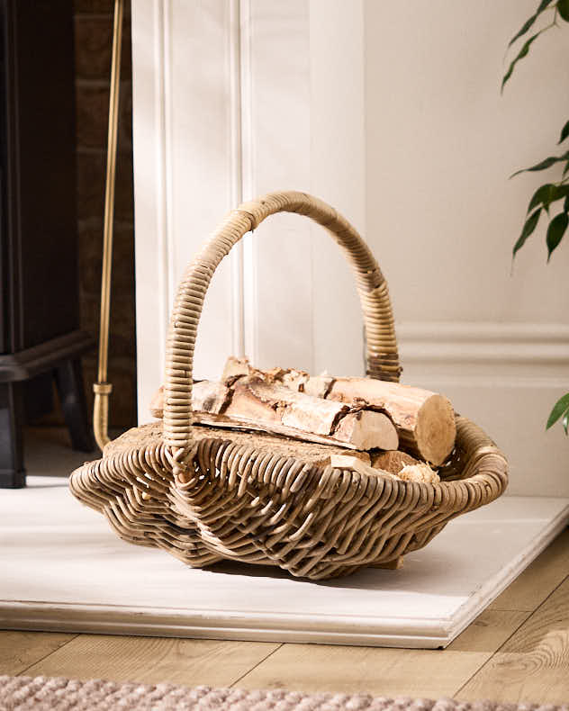 Fire Log Baskets - Rutana Log Carrier with Handle