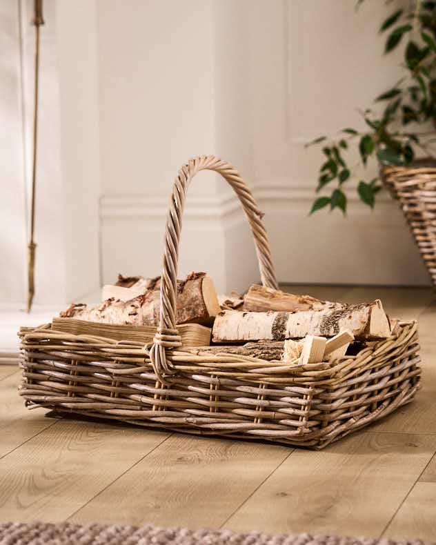 Katoro Log Basket with Handle