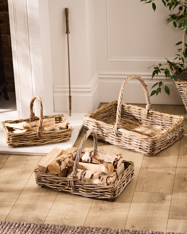 Katoro Log Basket with Handle