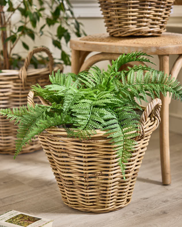 Baskets - Lira Round Lined Baskets with Handles