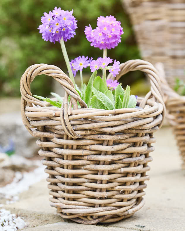 Planter Basket XS - Lined Wicker Planter Baskets with Handles
